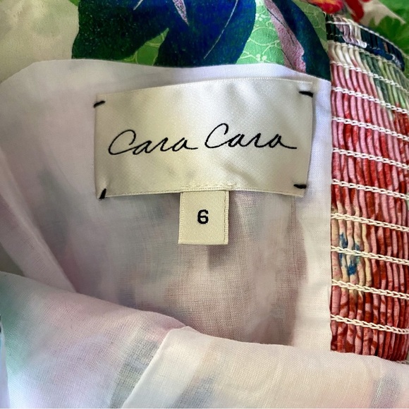 Cara Cara Dress Wethersfield Cotton Tiered Maxi Japanese Floral Ivory 6 EUC - Picture 7 of 10